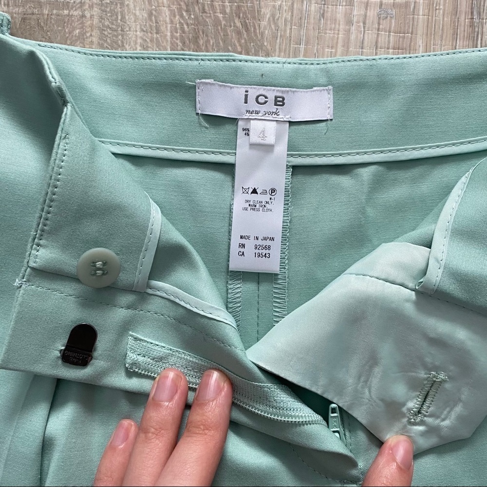 ICB Mint Mid Rise Pleated Mini Shorts - Picture 7 of 9